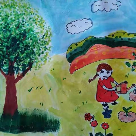 把绿色绘在纸上