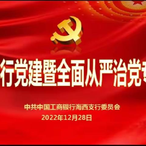 海西支行开展党建暨全面从严治党专题培训