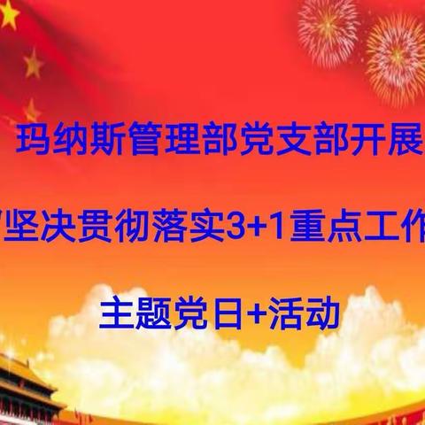 玛纳斯党支部坚决贯彻落实3+1重点工作主题党日+活动