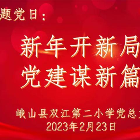 踔厉奋发开新局 笃行不怠谱新篇---双江第二小学党总支开展主题党日活动和2022年度组织生活会暨民主评议党员