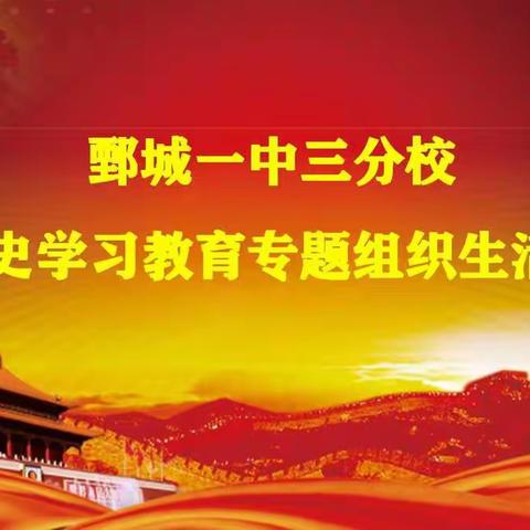 鄄城一中三分校党史学习教育专题组织生活会