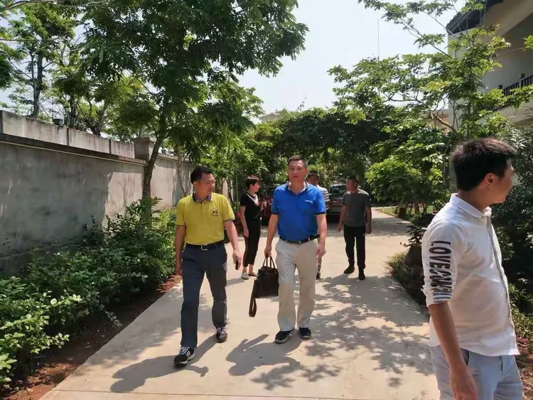 石山镇乡村振兴工作队长严杰带领队员林升程,符桂冠到石山镇岭西村委