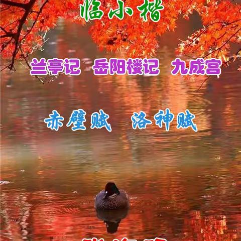 海照临兰亭记、岳阳楼记、九成宫、赤壁赋、洛神赋