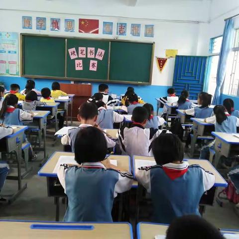 新田小学硬笔书法比赛活动