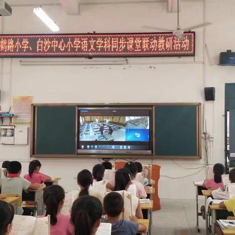 同步共学    互动互研——驾鹤路小学、白沙中心小学语文学科同步课堂联动教研活动