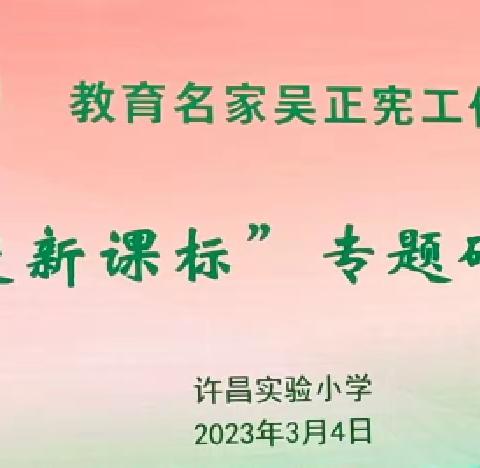 春天里的那束光——记教育名家吴正宪工作室“走进新课标”专题研修活动