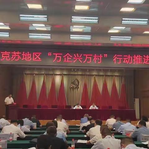 参加阿克苏地区，“万企兴万村”行动推进会