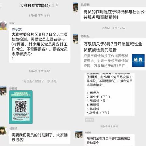 全民核酸，我们在行动——万泉镇大雅村委会全力以赴开展全员核酸采样