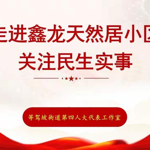 走进鑫龙天然居小区，关注民生实事——调查研究质效，人大代表在行动【等驾坡街道第四人大代表工作室】