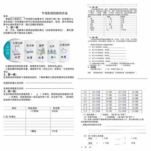 走进“克与千克”的世界