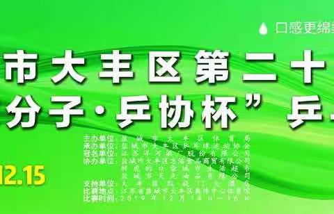 盐城大丰二十五届洋河微分子乒协杯乒乓球比赛剪影