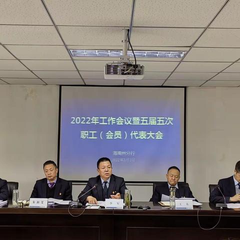 海南州分行：召开2022年工作会议暨五届五次职工（会员）代表大会