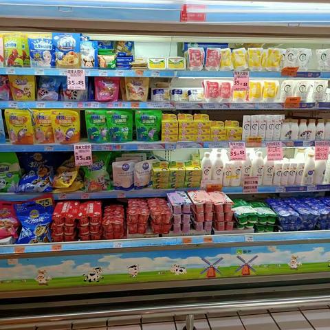 1072沙洋店周末大放价冷藏乳制品陈列