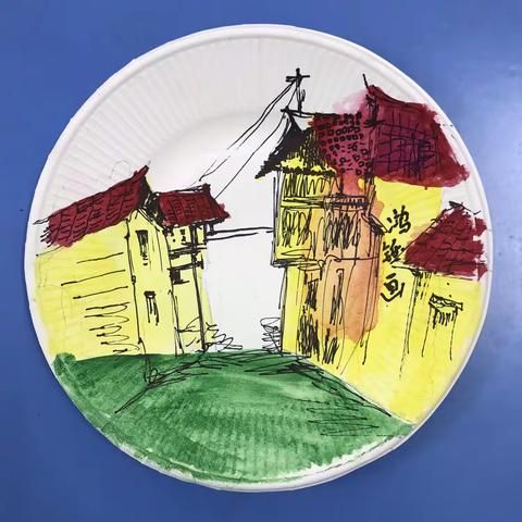 飞进盘子里的风景一一三朵美术