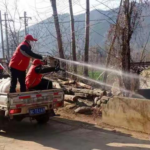 潭头镇开展垃圾消毒工作