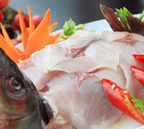 野生草鱼的至简涮··· 白洋淀菜系之三十三