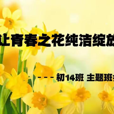 “让青春之花纯洁绽放”鸿文实验中学初14班主题班会