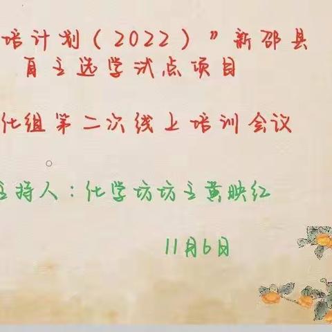 相约国培—记“2022国培计划”新邵县理化组第二次线上培训会议