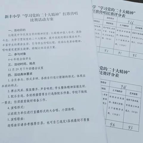 学习党的二十大精神，团结奋斗向幸福出发 ——新丰小学庆元旦红歌传唱比赛