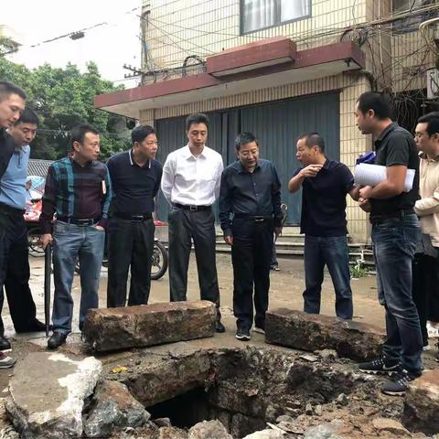 市领导现场推进东张镇镇区道路改造工程暨污水零排河百日攻坚活动