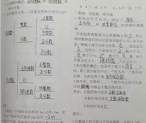 初一十二班⑦组 国庆数学作业