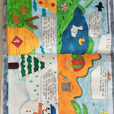 英语四季主题手抄报