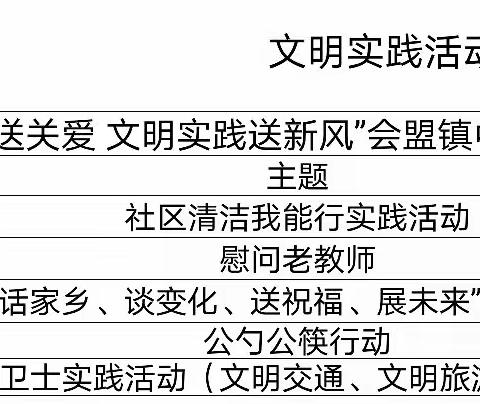 志愿服务送关爱  文明实践送新风——会盟镇中心小学新时代文明实践活动