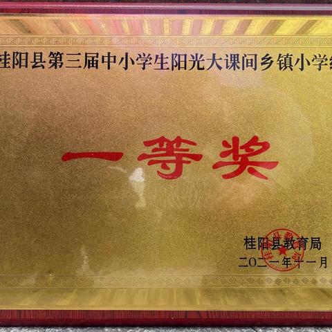 在桂阳县2021年中小学阳光体育“大课间”活动决赛中，太和镇中心学校荣获一等奖。