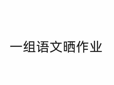 一组语文晒作业