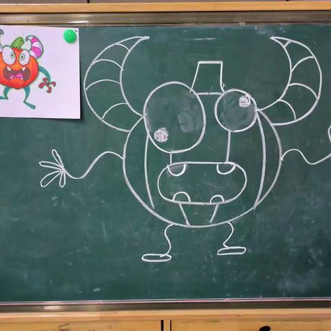荔茵幼儿园课堂绘画主题《南瓜小恶魔》