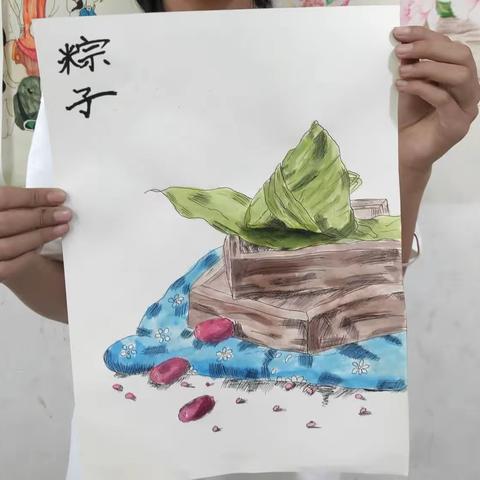 本周中级素描班 水彩粽子