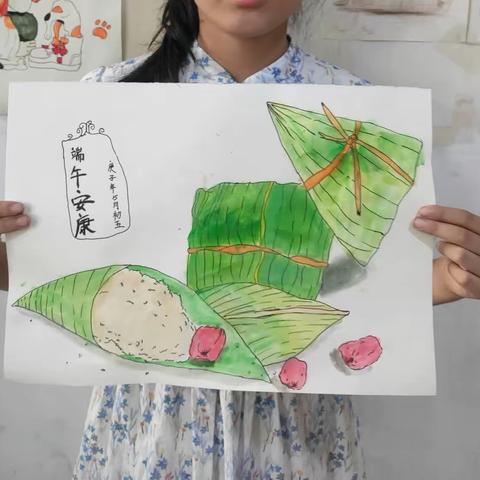 本周初级素描班 水彩粽子