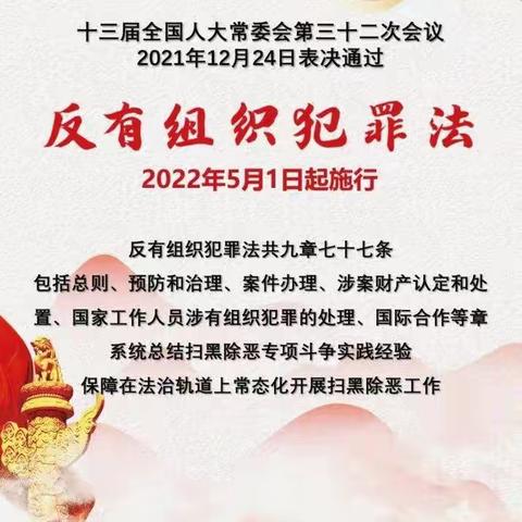 深入宣传贯彻《反有组织犯罪法》，防止未成年人遭受侵害