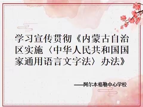 阿尔本格勒中心学校开展《中华人民共和国国家通用语言文字法》相关学习