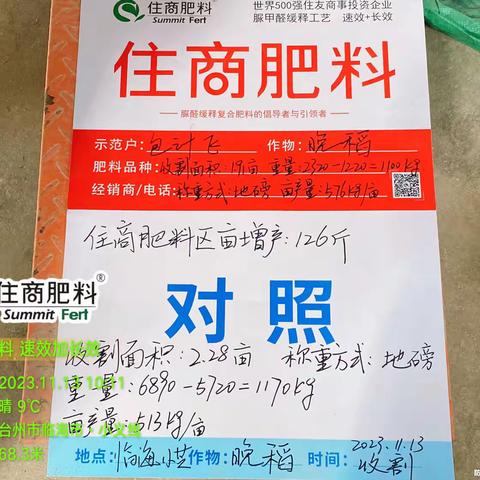 亩增产120斤！临海市小芝镇晚稻测产