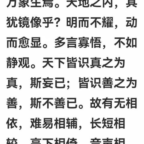 道可述，非常道；理可析，非常理。无始有终，万象生焉。天地之内，其犹镜像乎？明而不耀，动而愈显。多言寡悟，不如静。