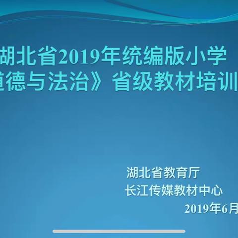 学无止境 勇攀高峰--湖北省2019年统编版小学《道德与法治》省级教材培训