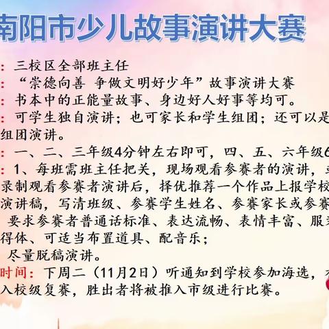 美德故事生生传颂，崇德向善蔚然成风——记南阳市第十二小学校“崇德向善，争做文明好少年”故事演讲活动