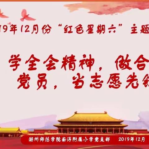 “学全会精神，做合格党员，当志愿先锋”——记湖州师范学院南浔附属小学12月“红色星期六”主题党日活动