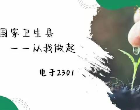 创建国家卫生县——从我做起 电子2301班主题班会