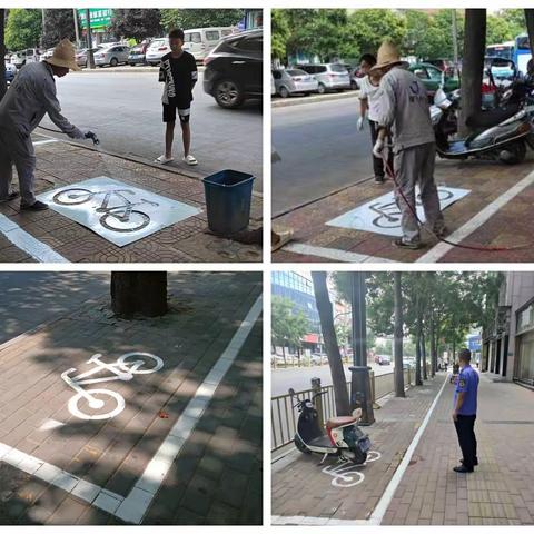 王益城管实施人行道上停车位饰新工程