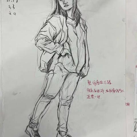 （速写老师谢宇轩）专业三班四班第二周周测小结