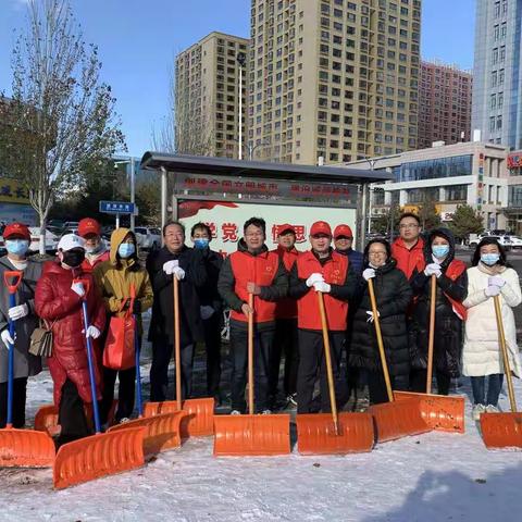 榆阳区人民政府教育督导室党员干部齐上阵 扫雪铲冰畅交通暖人心