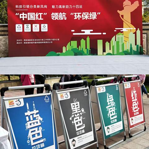 “中国红”领航“环保绿”——水利社区参加高新区垃圾分类宣教系列活动
