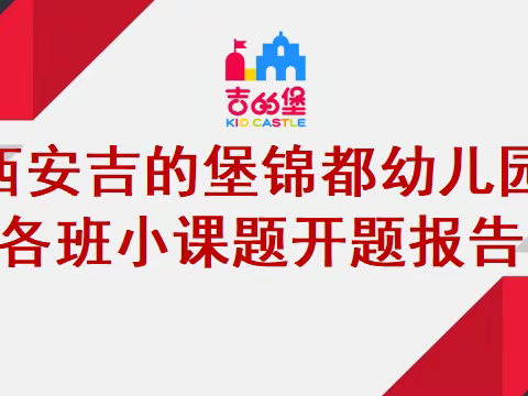 课题引领，聚力前行——                 西安莲湖吉的堡锦都幼儿园 2023学年开题报告