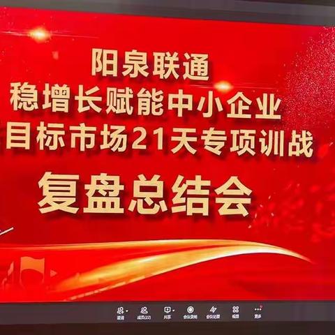 “乘风破浪开新局 策马扬鞭启新程” —阳泉联通“三新一高”21天训战复盘大会