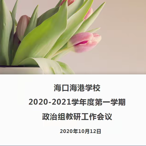 展望未来，扬帆起航———2020-2021学年度第一学期政治组教研工作会议