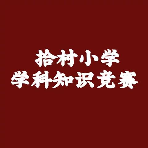 千帆竞发显身手，百舸争流展风采--拾村学科知识竞赛纪实