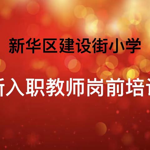 新华区建设街小学新入职教师岗前培训