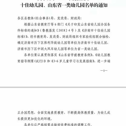 【喜报】★商河县玉皇庙镇府前街幼儿园荣获“山东省一类园”